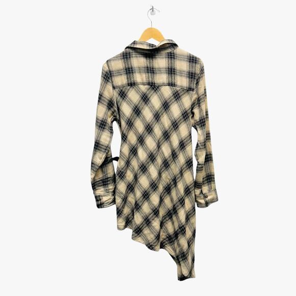 Nicholas K Pierre Plaid Asymmetrical Shirt Women’s Size Large - Picture 7 of 12
